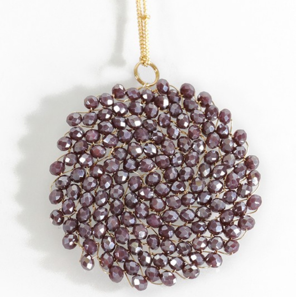 Plum Woven Bead Necklace